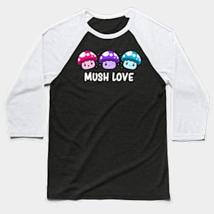 Androgynous Pride Flag Lgbtqia Cute Kawaii Mushroom Baseball T-Shirt